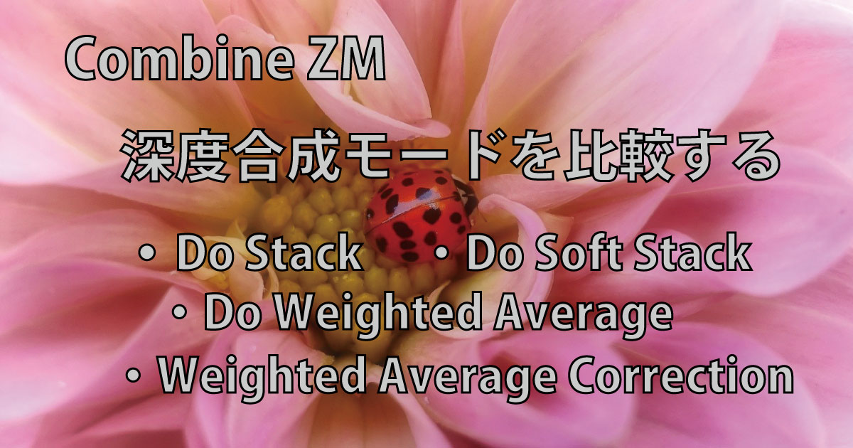 Combine Zm 深度合成モードを比較する Do Stack Do Soft Stack Do Weighted Average Weighted Average Correction Csラボはなかなかだす